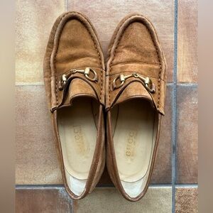 Vintage Gucci Women’s Horsebit Brown Suede Loafers 37 US 7